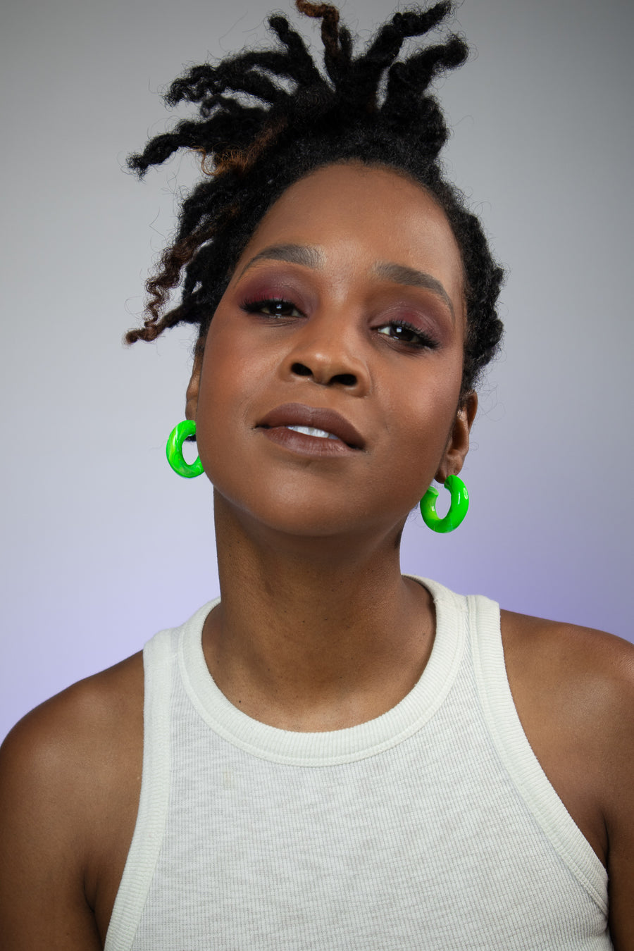 Be Kind Ramae polymer clay earrings design. One of a kind jeweled statement earrings for any engagement ring.